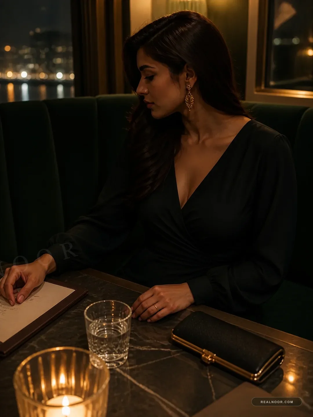 Real Noor - fine dining Escort detail frame